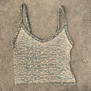 American Eagle Outfitters Green and Pink Tank top